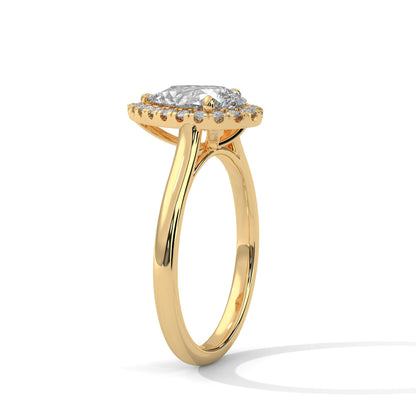 Radiance 2.19 CTW Pear-Cut Diamond Halo Ring | F-VS1