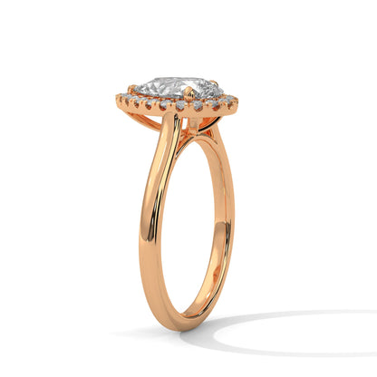 Radiance 2.19 CTW Pear-Cut Diamond Halo Ring | F-VS1