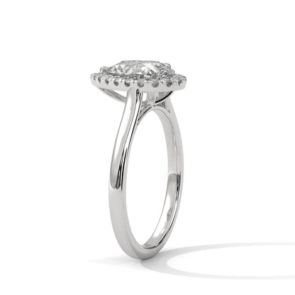 Radiance 2.19 CTW Pear-Cut Diamond Halo Ring | F-VS1