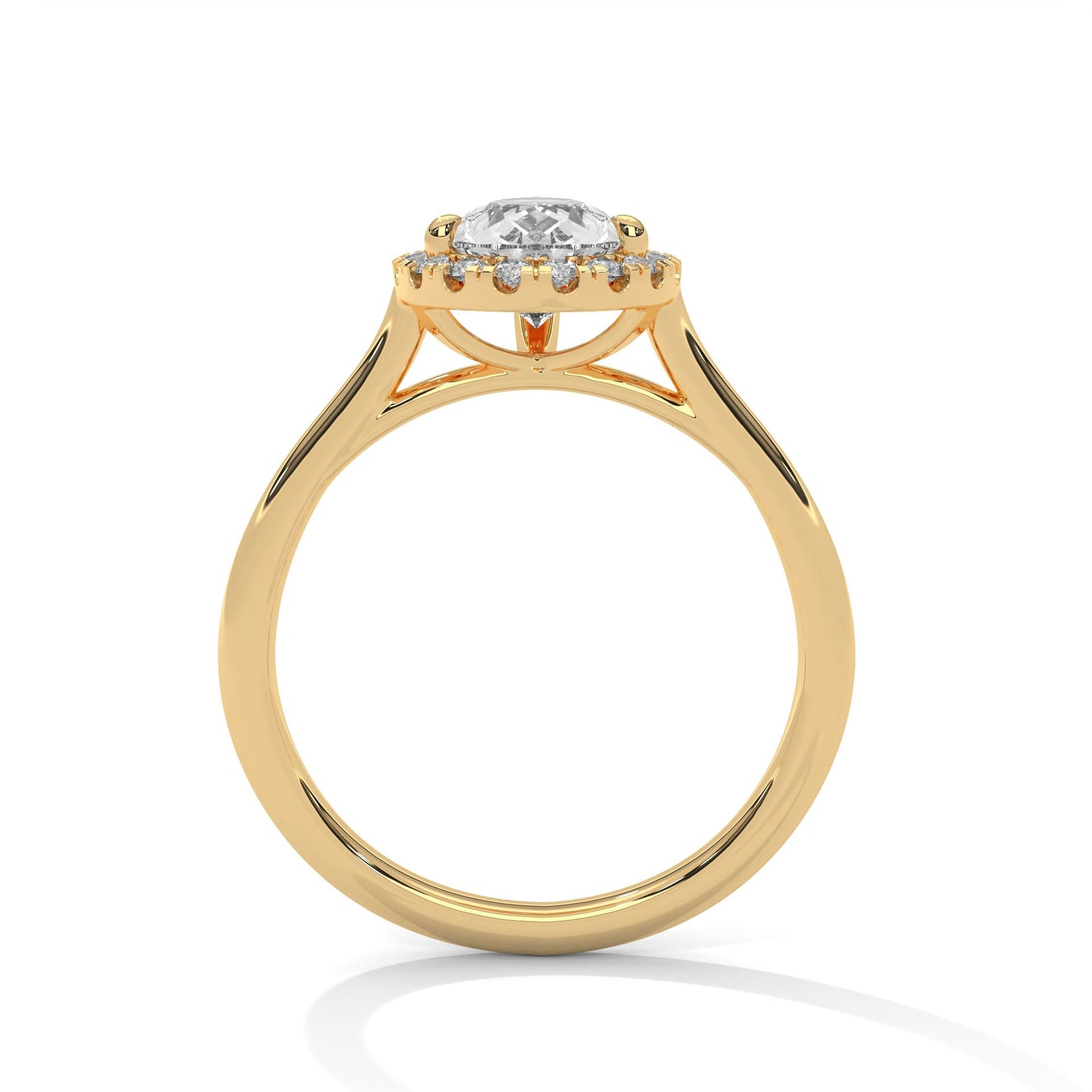 Radiance 2.19 CTW Pear-Cut Diamond Halo Ring | F-VS1