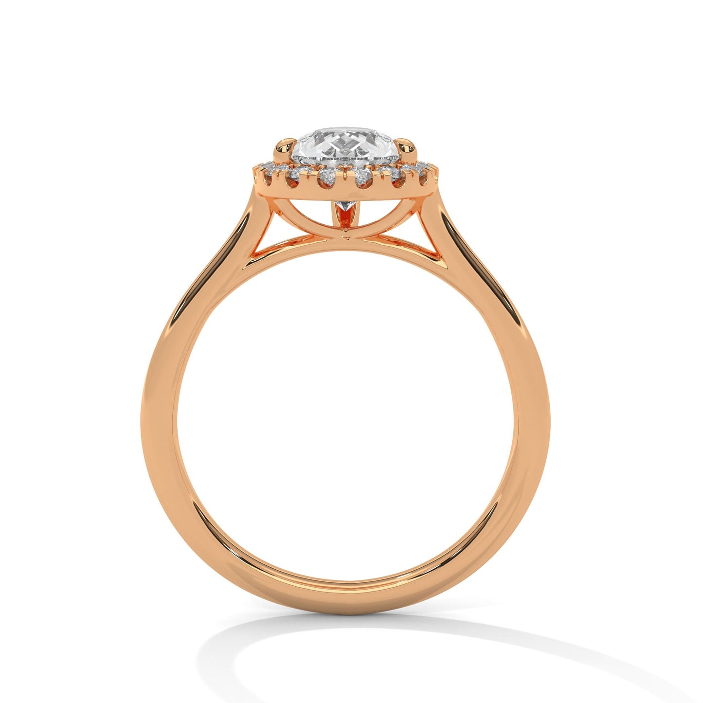 Royal Cascade 3 CT Pear-Cut Lab Grown Diamond Halo Ring | 3.15 CTW