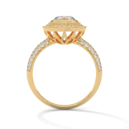 The Starlight Embrace 1.50 CTW Round-Cut Diamond Engagement Ring | E-VS1