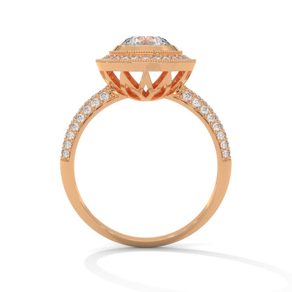 The Starlight Embrace 1.50 CTW Round-Cut Diamond Engagement Ring | E-VS1