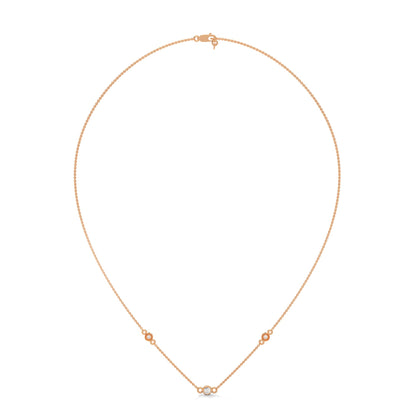 Celestial Harmony: 14K Gold Bezel-Set Diamond Station Necklace