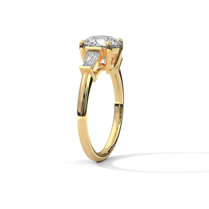 Lumina 2.58 CTW Round-Cut & Baguette Diamond Three-Stone Ring | E-VVS2