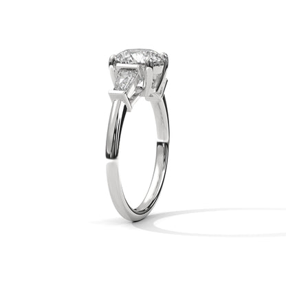 Lumina 2.58 CTW Round-Cut & Baguette Diamond Three-Stone Ring | E-VVS2