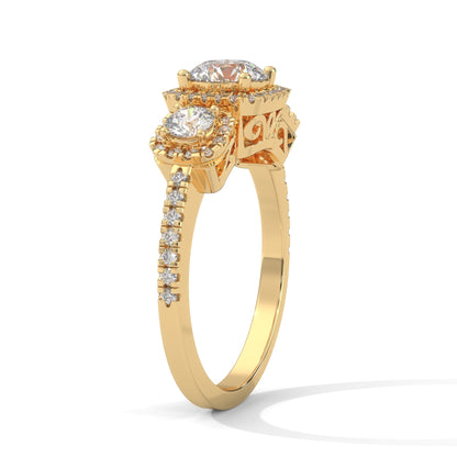 The Trinity Radiance 1.82 CTW Three-Stone Diamond Engagement Ring | F-VS1