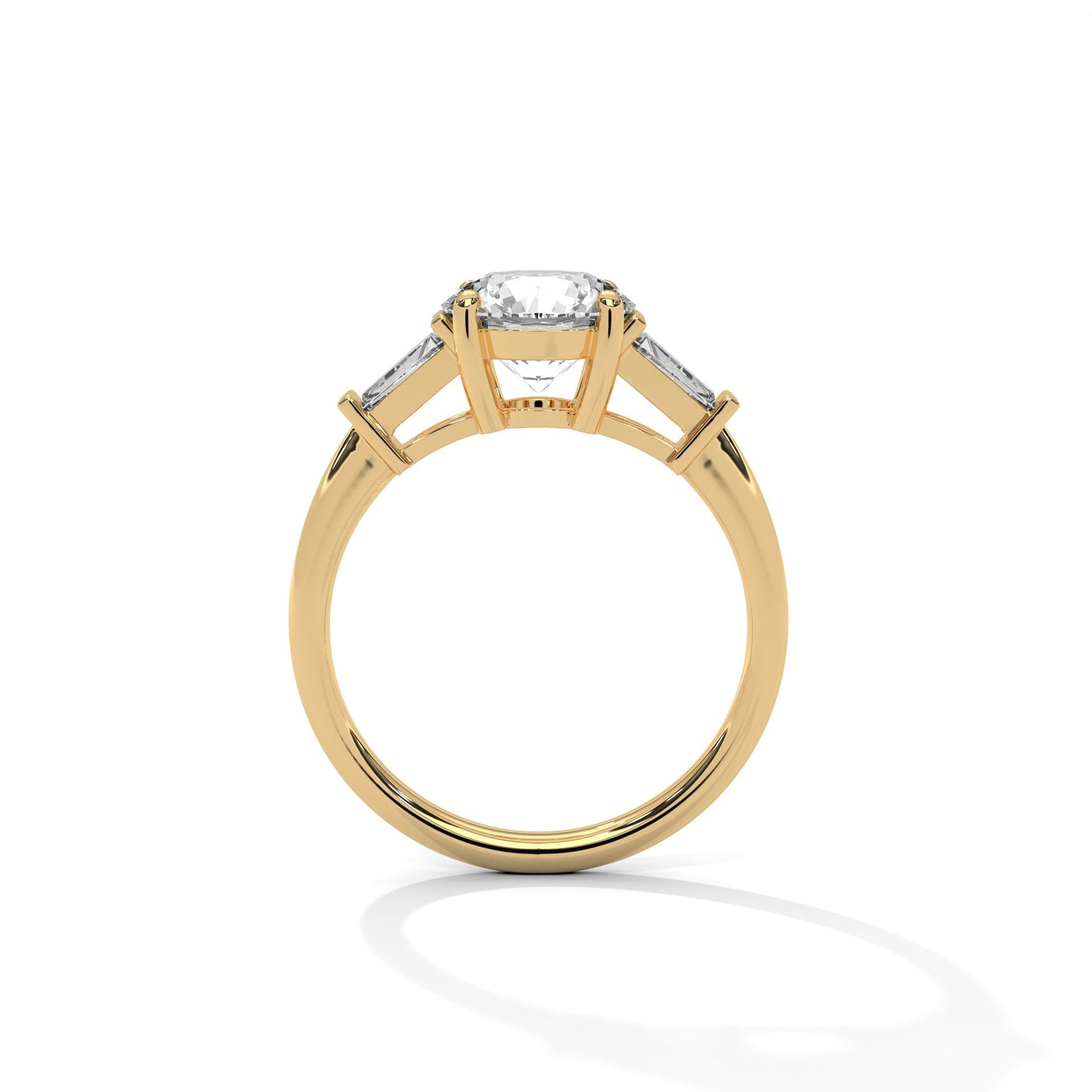 Lumina 2.58 CTW Round-Cut & Baguette Diamond Three-Stone Ring | E-VVS2