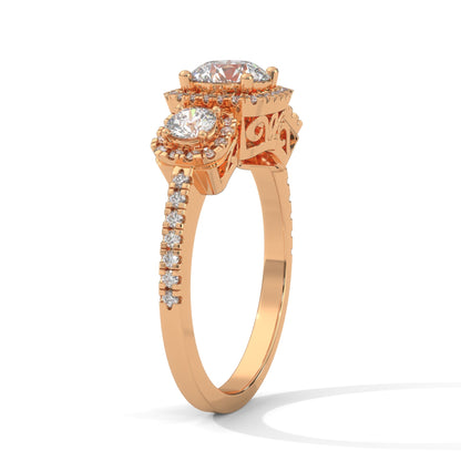 The Trinity Radiance 1.82 CTW Three-Stone Diamond Engagement Ring | F-VS1