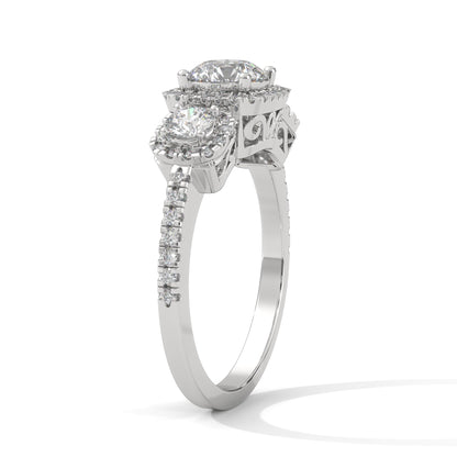 The Trinity Radiance 1.82 CTW Three-Stone Diamond Engagement Ring | F-VS1