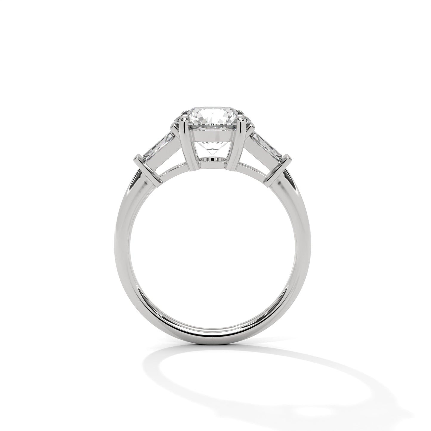 Lumina 2.58 CTW Round-Cut & Baguette Diamond Three-Stone Ring | E-VVS2