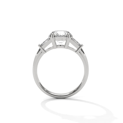 Lumina 2.58 CTW Round-Cut & Baguette Diamond Three-Stone Ring | E-VVS2