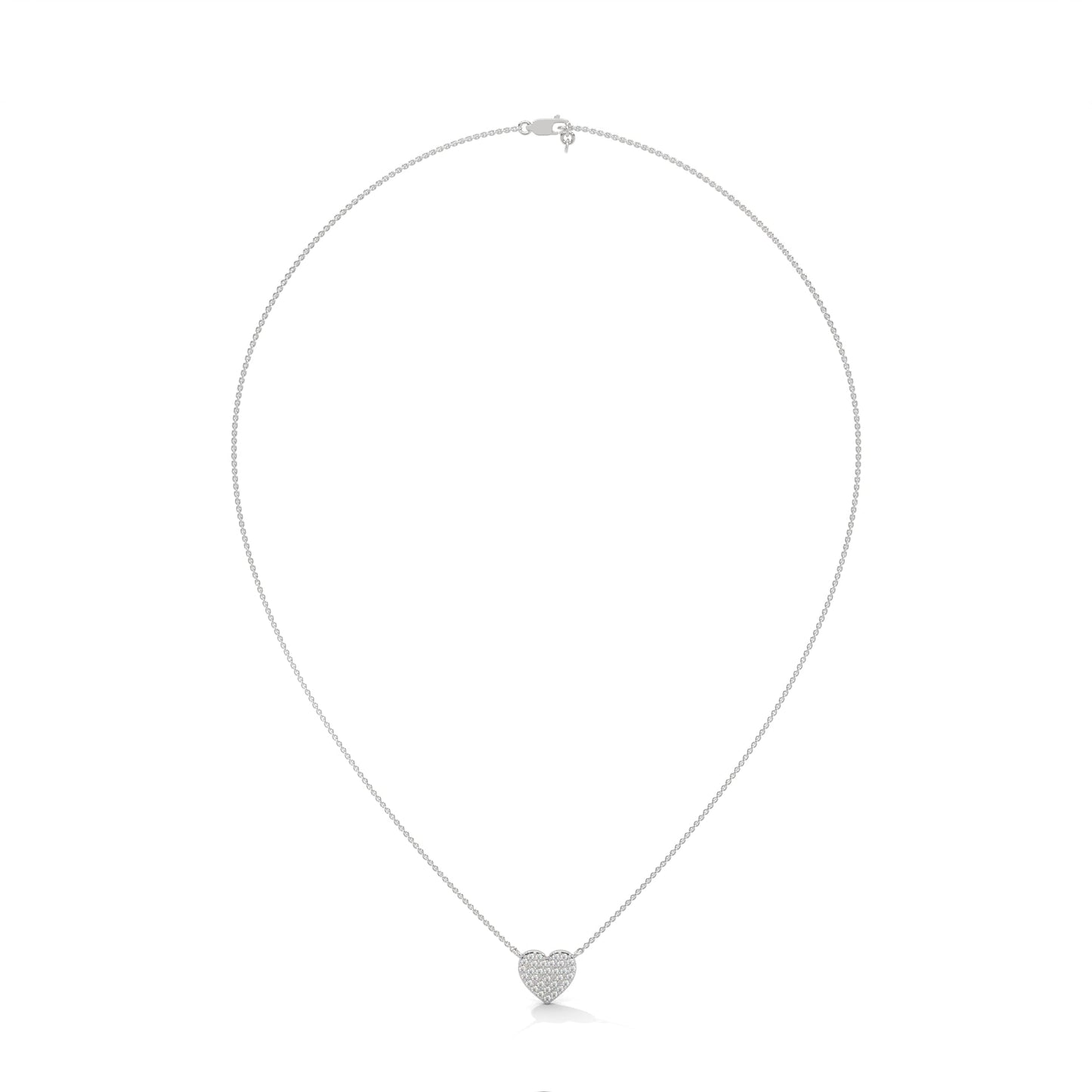 Eternal Love: 14K Gold Pavé Heart Diamond Pendant Necklace | 0.26 CTW