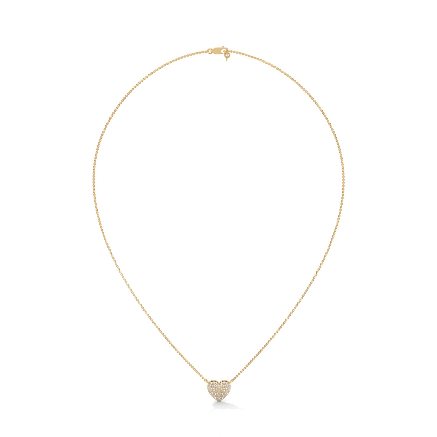 Eternal Love: 14K Gold Pavé Heart Diamond Pendant Necklace | 0.26 CTW