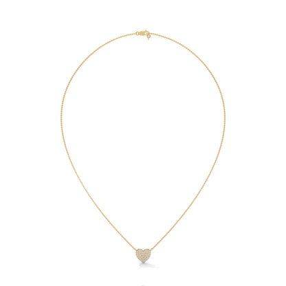 Eternal Love: 14K Gold Pavé Heart Diamond Pendant Necklace | 0.26 CTW