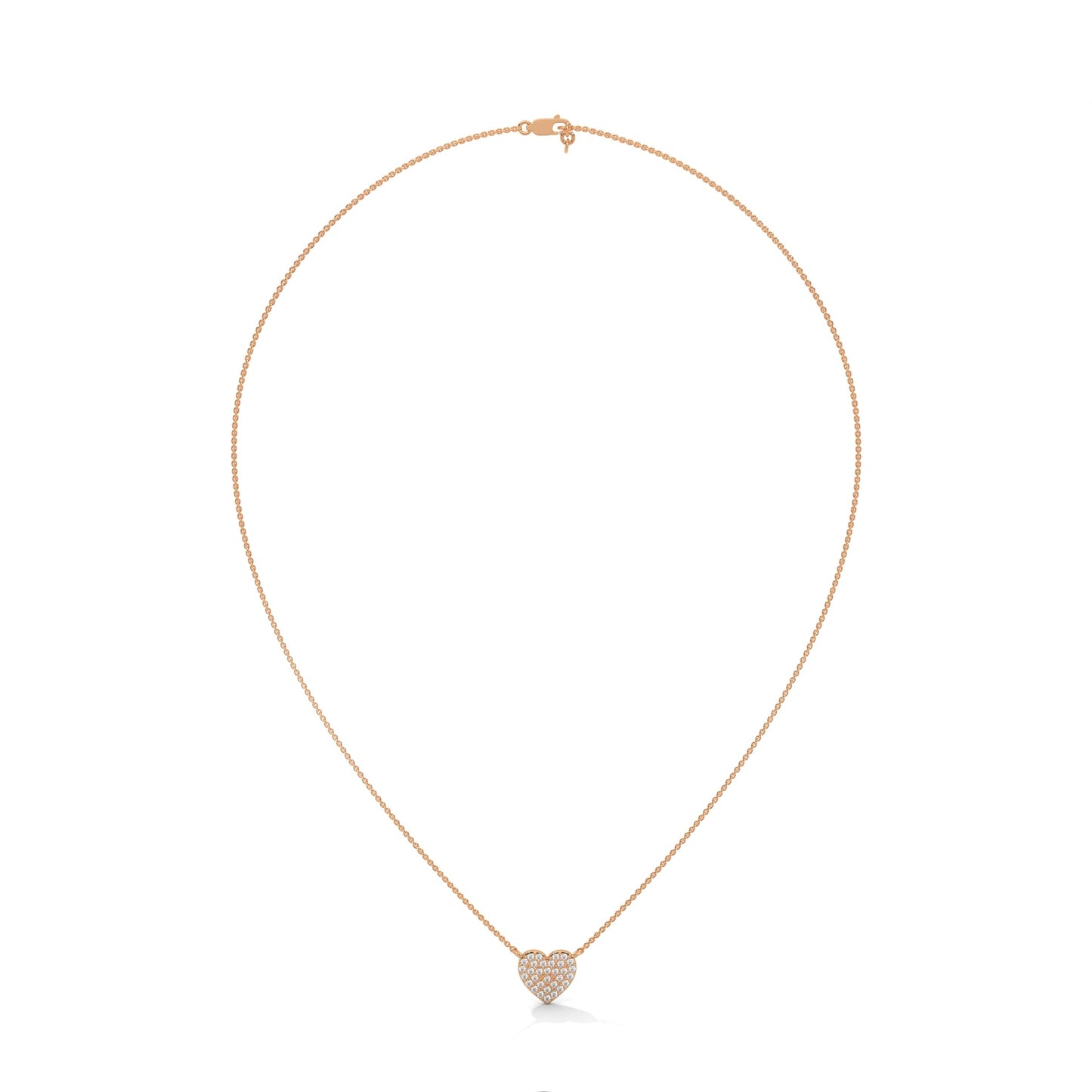 Eternal Love: 14K Gold Pavé Heart Diamond Pendant Necklace | 0.26 CTW
