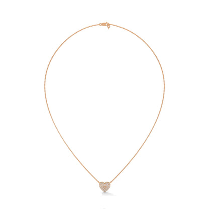 Eternal Love: 14K Gold Pavé Heart Diamond Pendant Necklace | 0.26 CTW