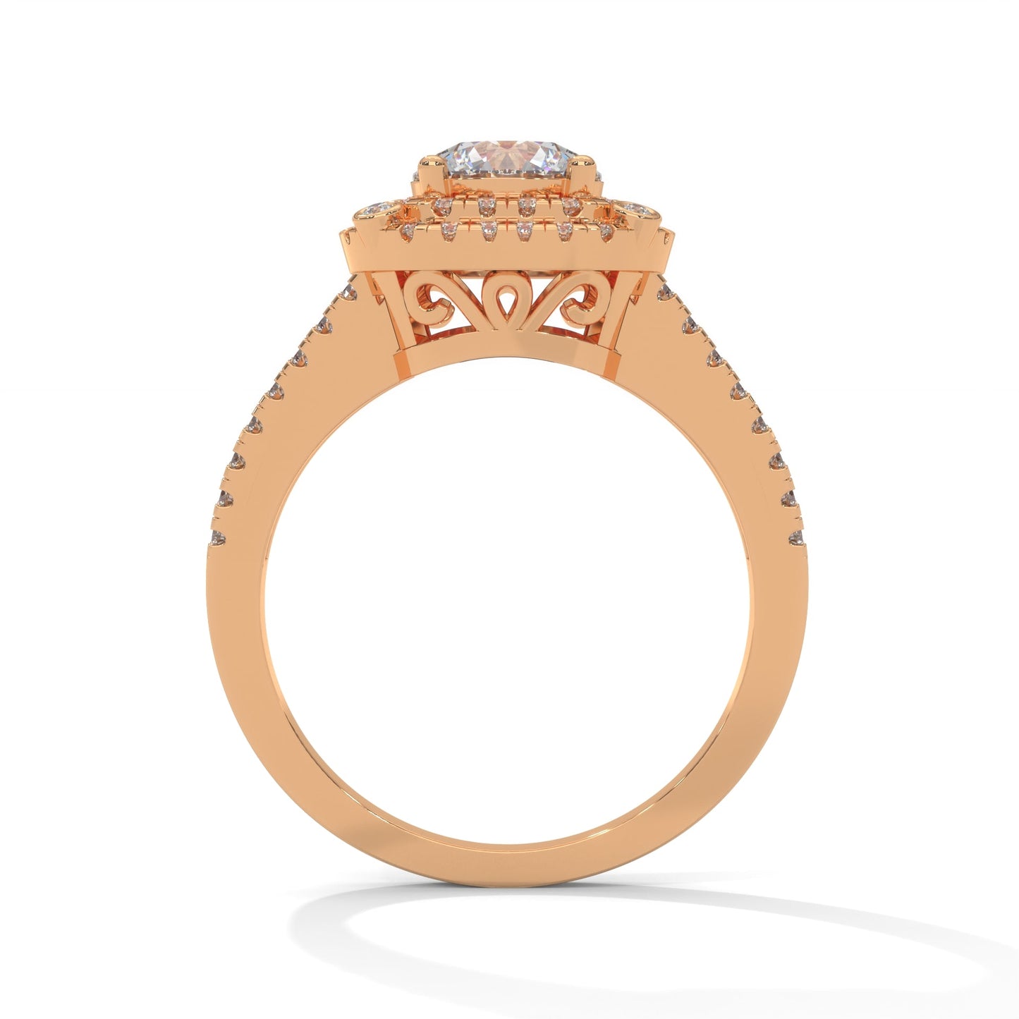 The Radiant Crown 1.40 CTW Round-Cut Diamond Engagement Ring | F-VS1