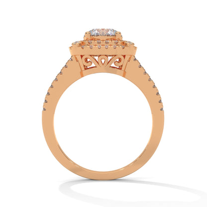 The Radiant Crown 1.40 CTW Round-Cut Diamond Engagement Ring | F-VS1