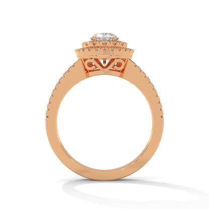 The Diamond Crest 1.56 CTW Pear-Shaped Diamond Engagement Ring | 14K/18K Gold