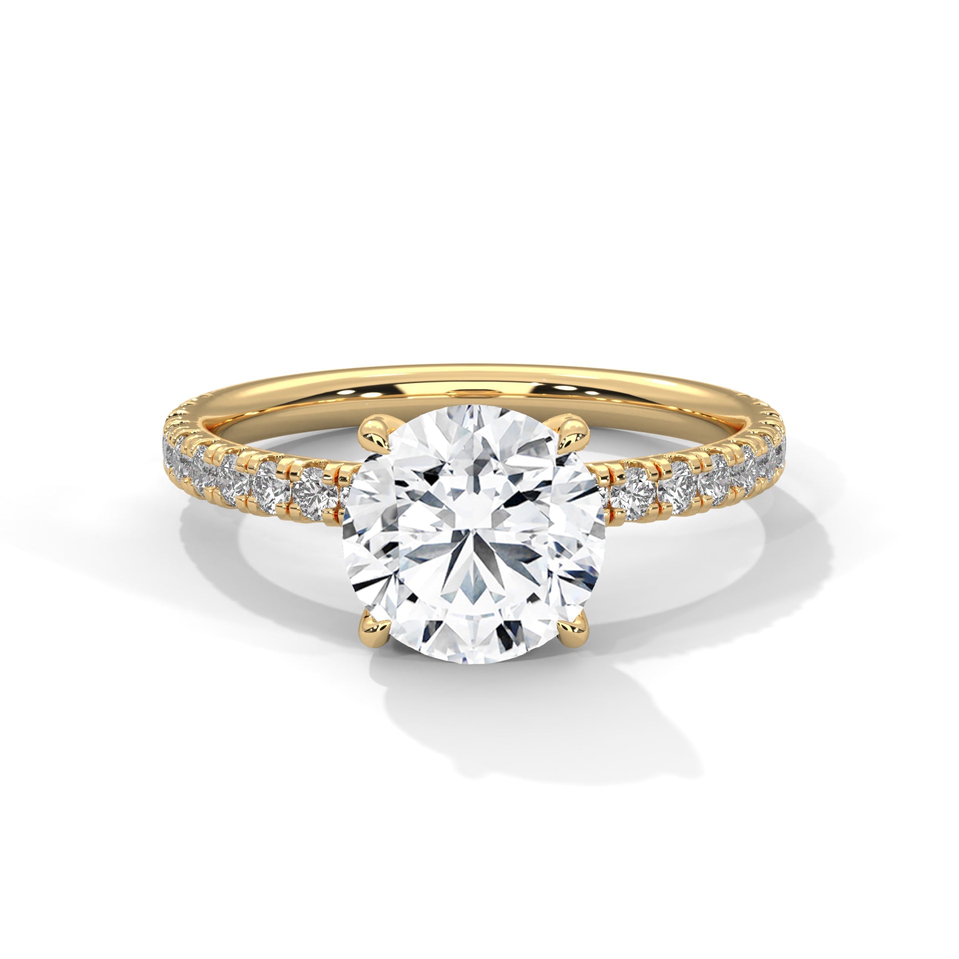 Odessa 1ct Round Lab-Grown Diamond Pave Engagement Ring | 1.47 CTW