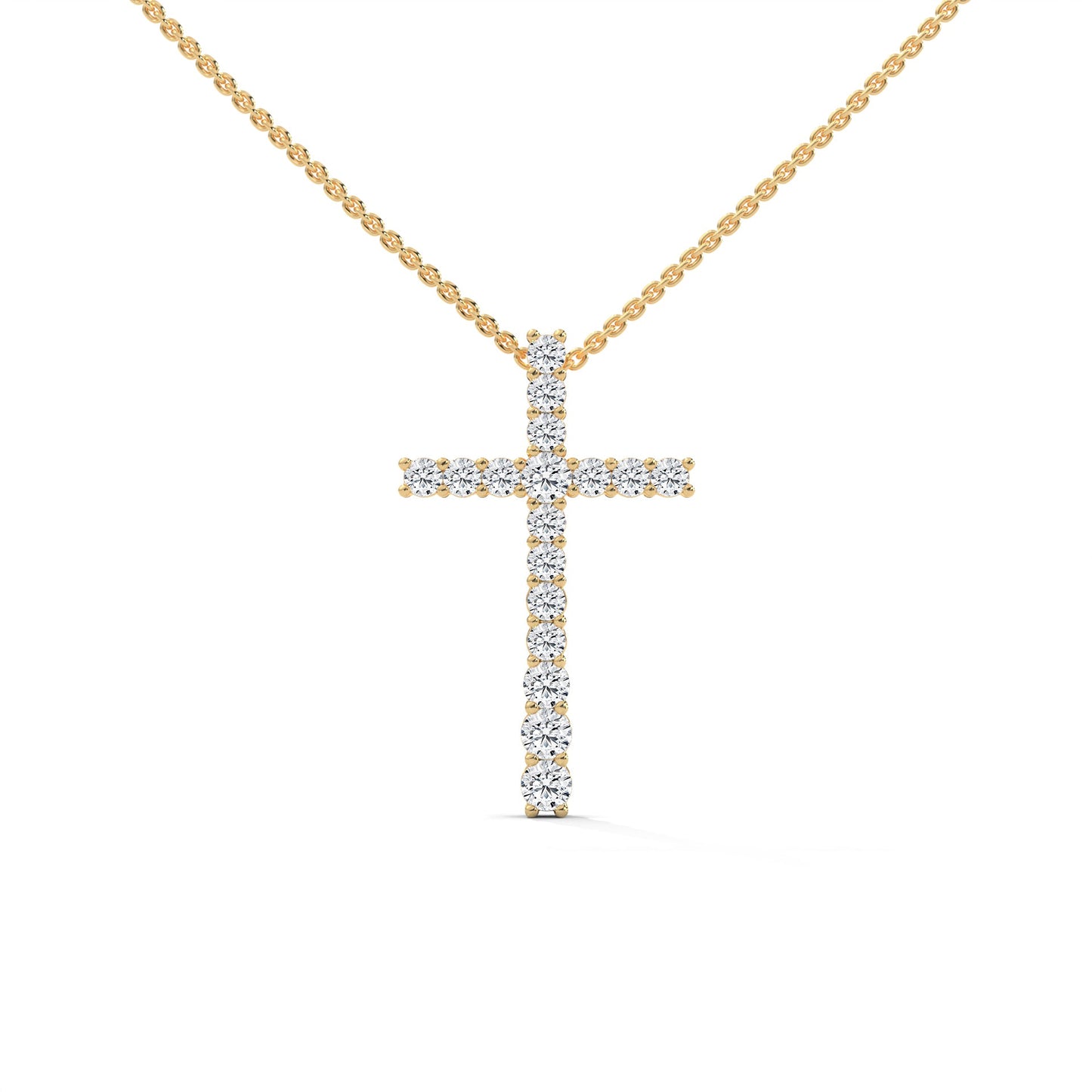 Divine Radiance Diamond Cross Pendant – 14K Gold | 0.48 CTW