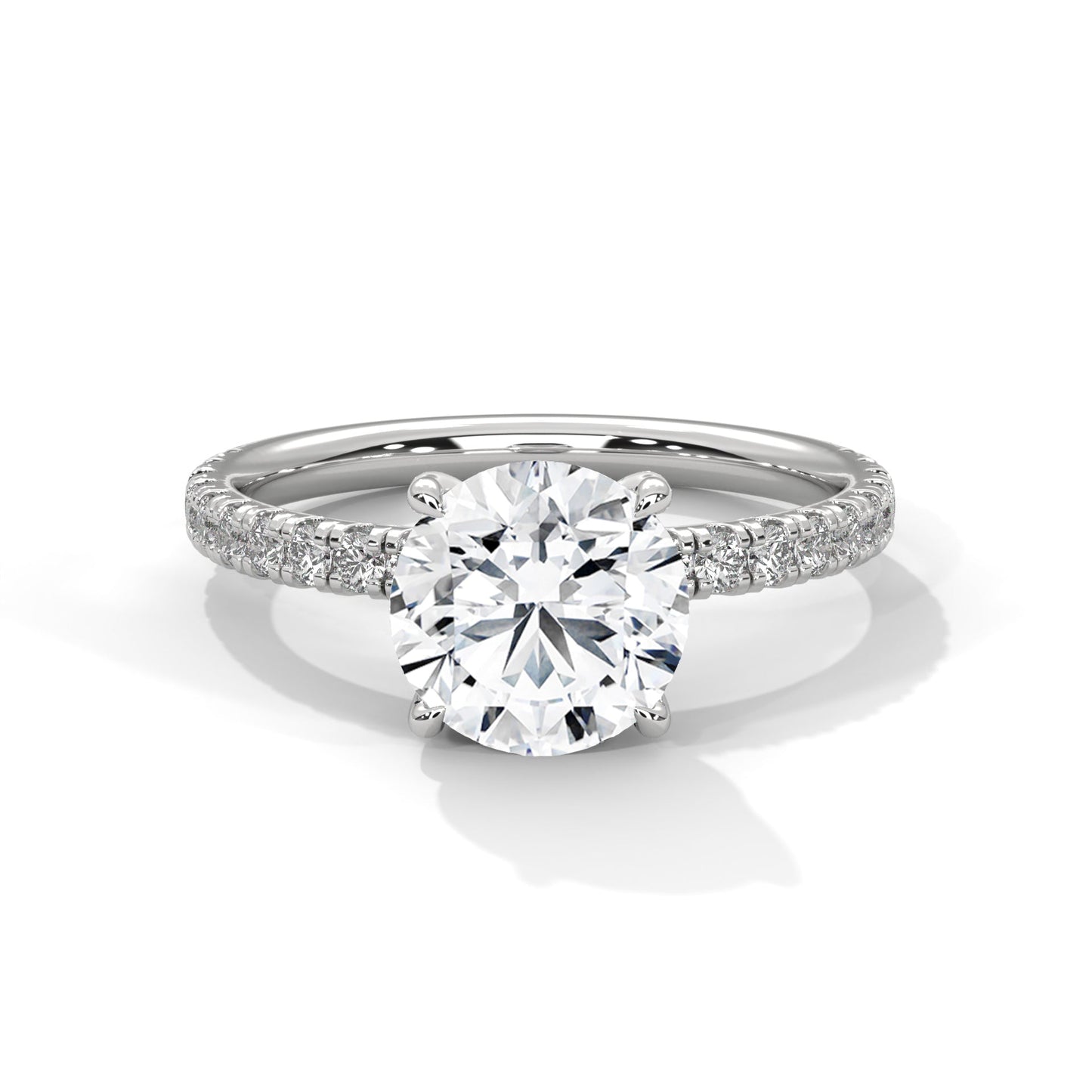 Juliette 1.5ct Round Lab-Grown Diamond Pave Engagement Ring | 1.97 CTW