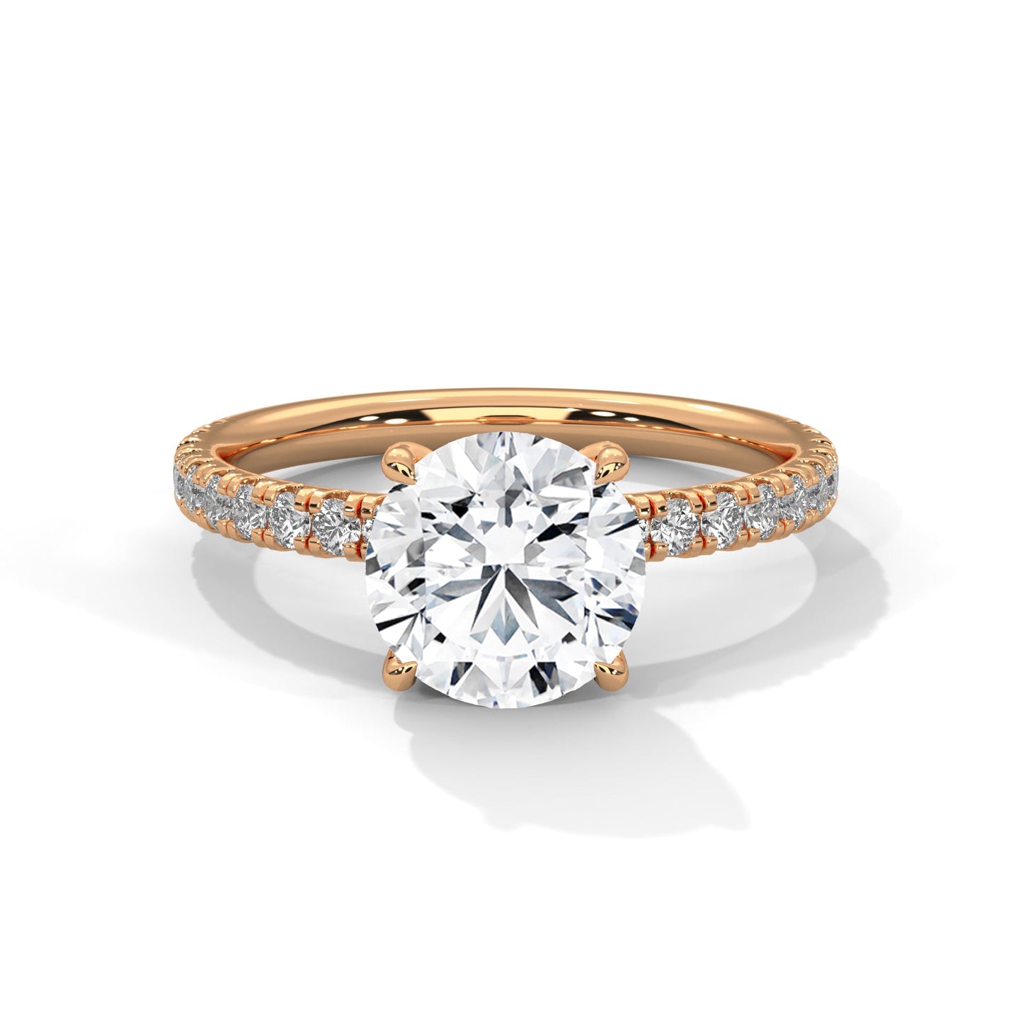 Odessa 1ct Round Lab-Grown Diamond Pave Engagement Ring | 1.47 CTW