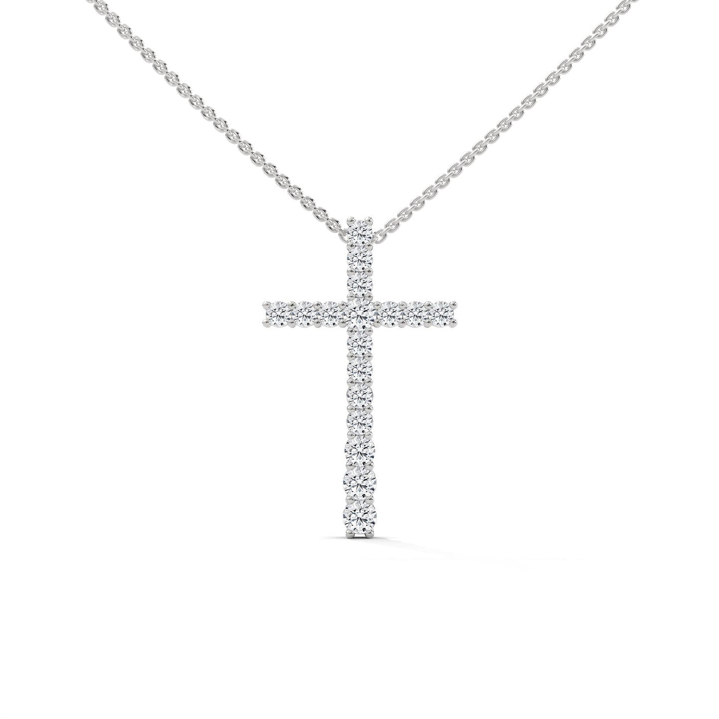 Divine Radiance Diamond Cross Pendant – 14K Gold | 0.48 CTW