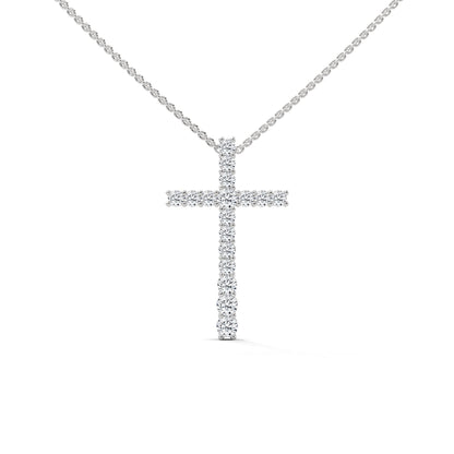Divine Radiance Diamond Cross Pendant – 14K Gold | 0.48 CTW