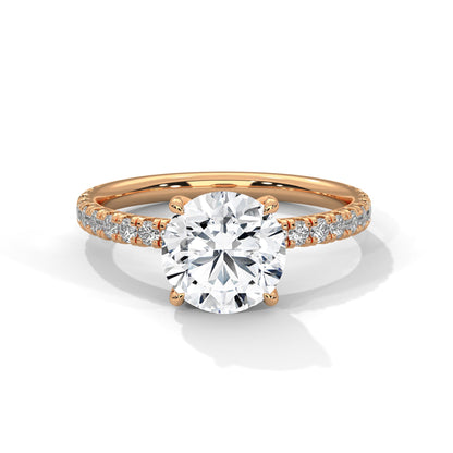 Juliette 1.5ct Round Lab-Grown Diamond Pave Engagement Ring | 1.97 CTW