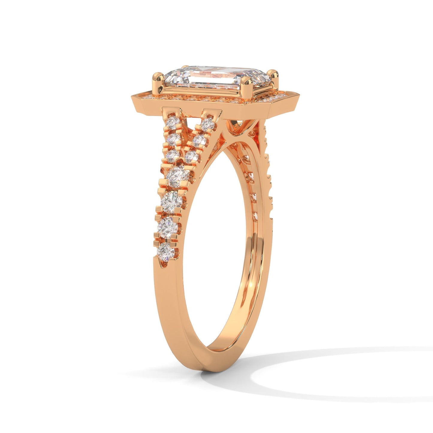 The Regal Precision 1.85 CTW Emerald-Cut Diamond Engagement Ring | 14K/18K Gold