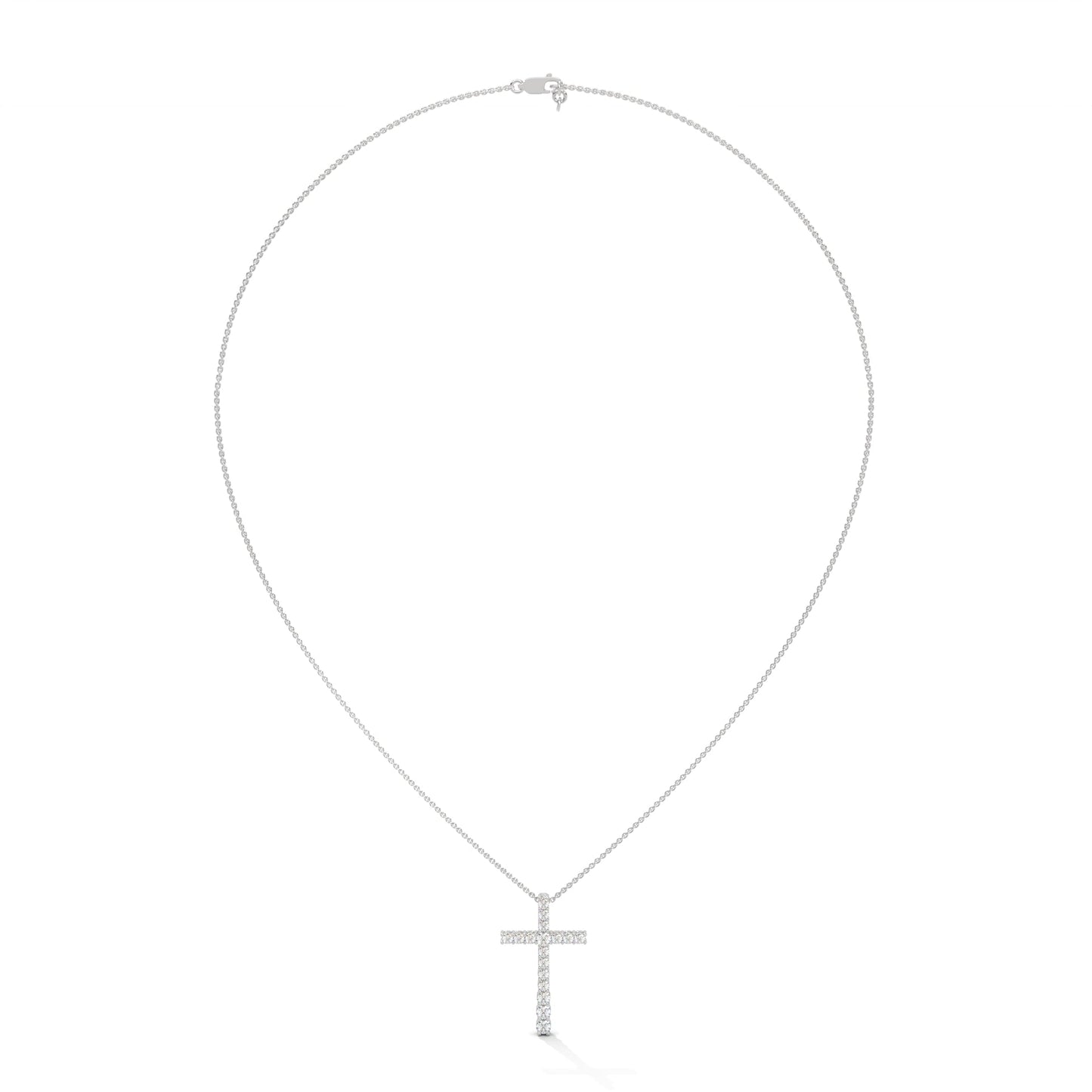 Divine Radiance Diamond Cross Pendant – 14K Gold | 0.48 CTW