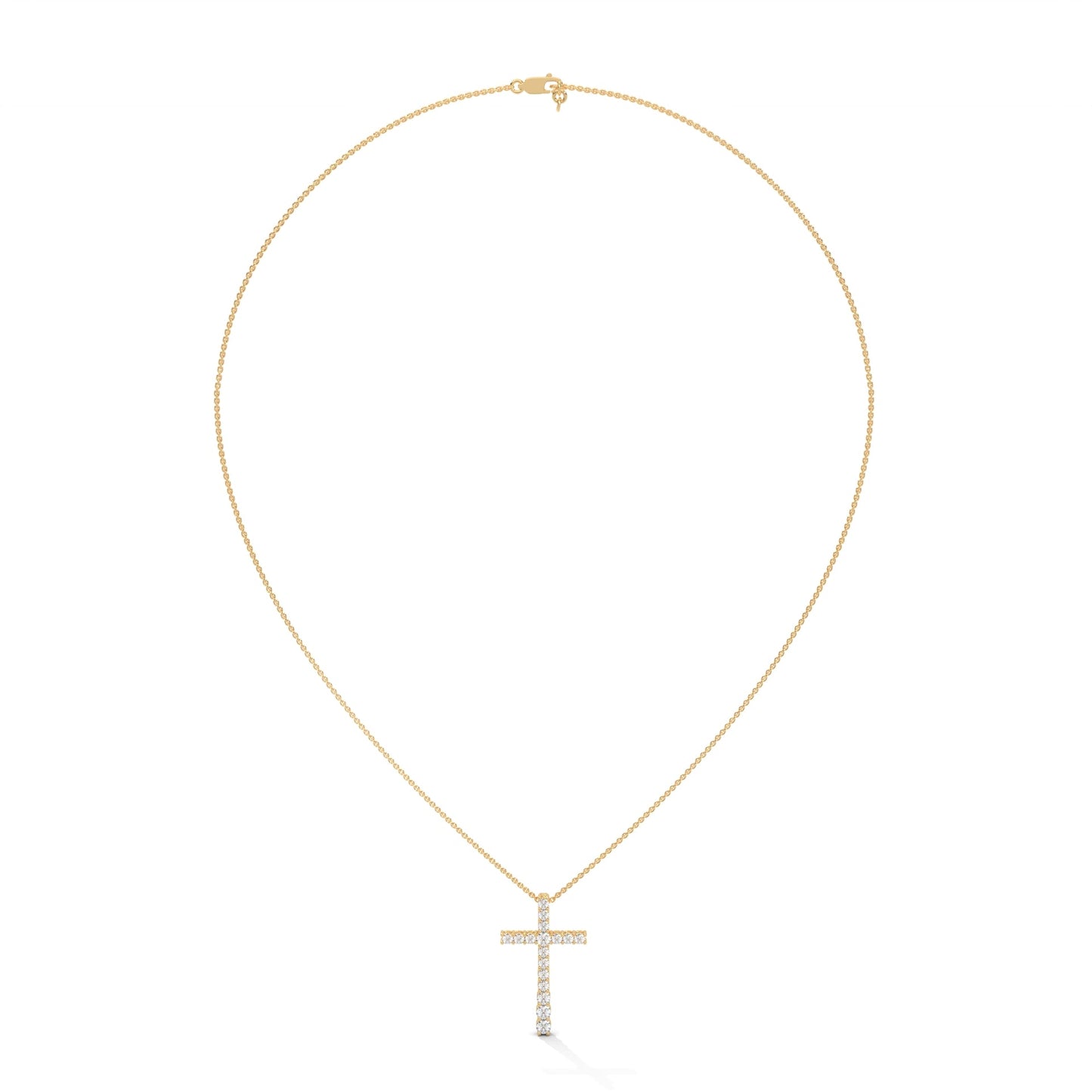 Divine Radiance Diamond Cross Pendant – 14K Gold | 0.48 CTW