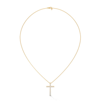 Divine Radiance Diamond Cross Pendant – 14K Gold | 0.48 CTW