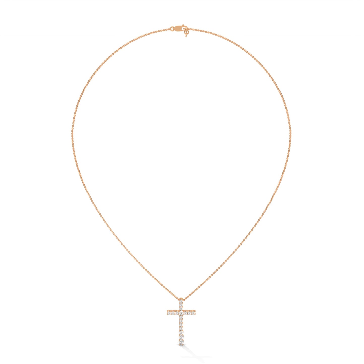 Divine Radiance Diamond Cross Pendant – 14K Gold | 0.48 CTW
