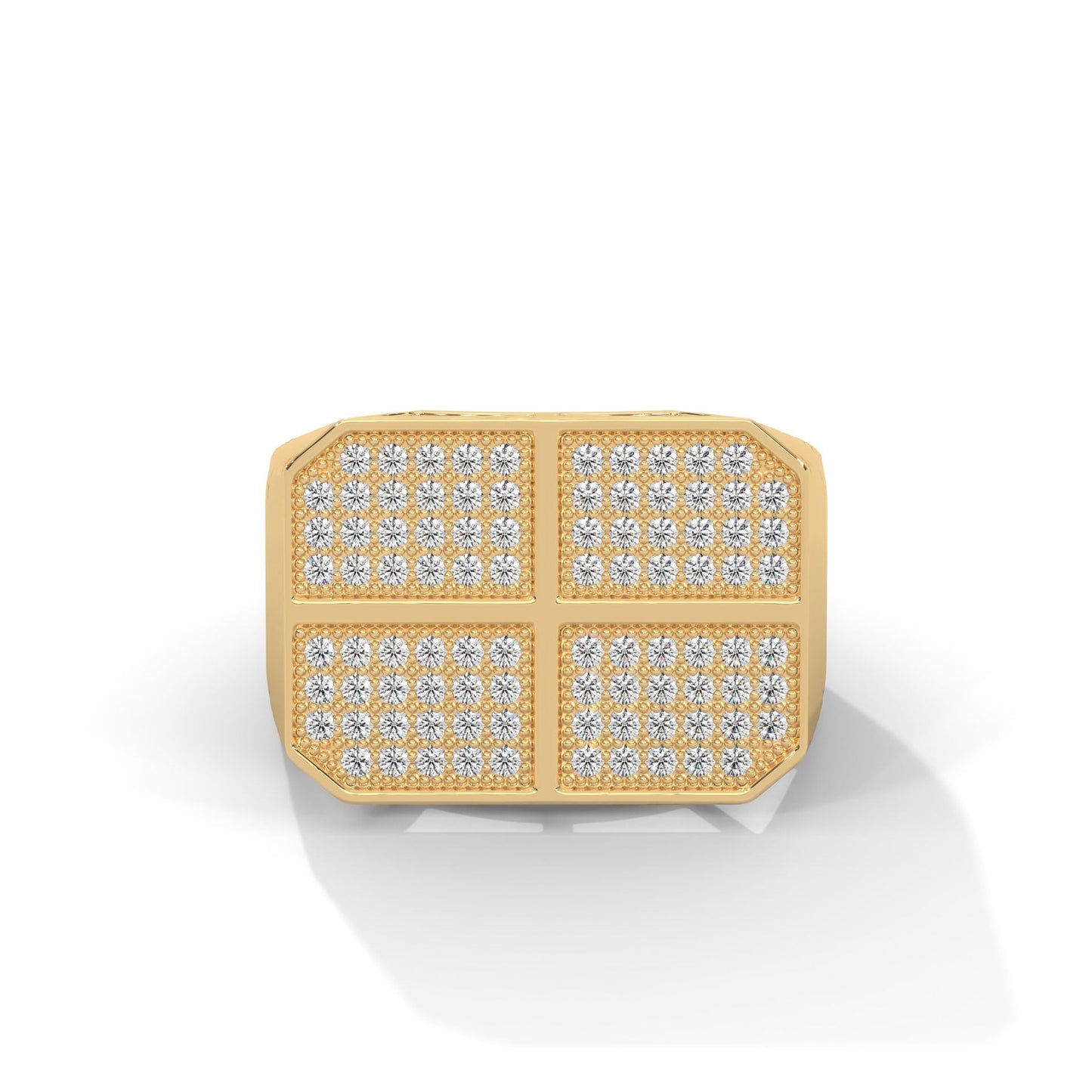 Legacy 0.92 CTW Round Lab-Grown Diamond Quad-Panel Men's Ring