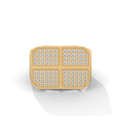 Legacy 0.92 CTW Round Lab-Grown Diamond Quad-Panel Men's Ring