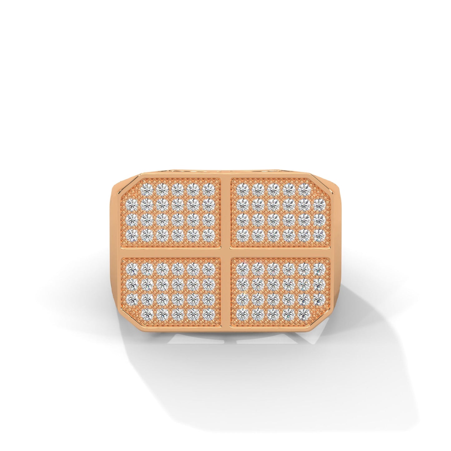 Legacy 0.92 CTW Round Lab-Grown Diamond Quad-Panel Men's Ring