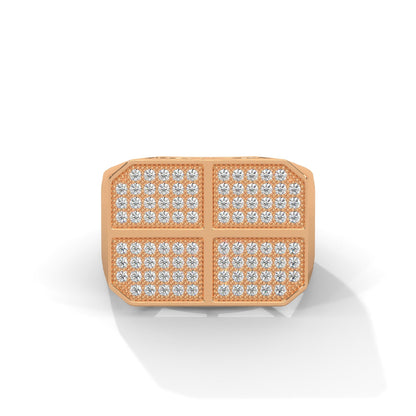 Legacy 0.92 CTW Round Lab-Grown Diamond Quad-Panel Men's Ring
