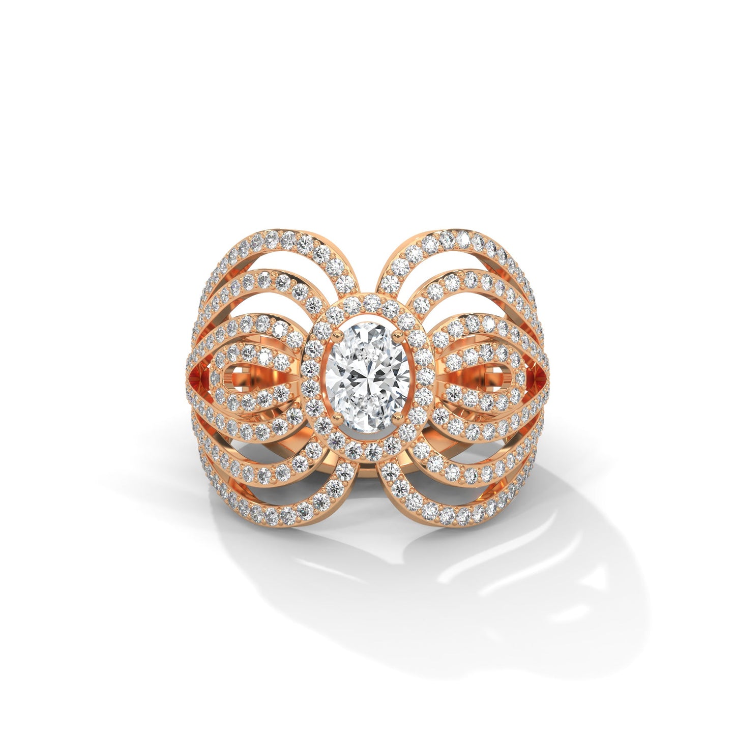 Aurelia 1.74 CTW Oval & Round Lab-Grown Diamond Ring