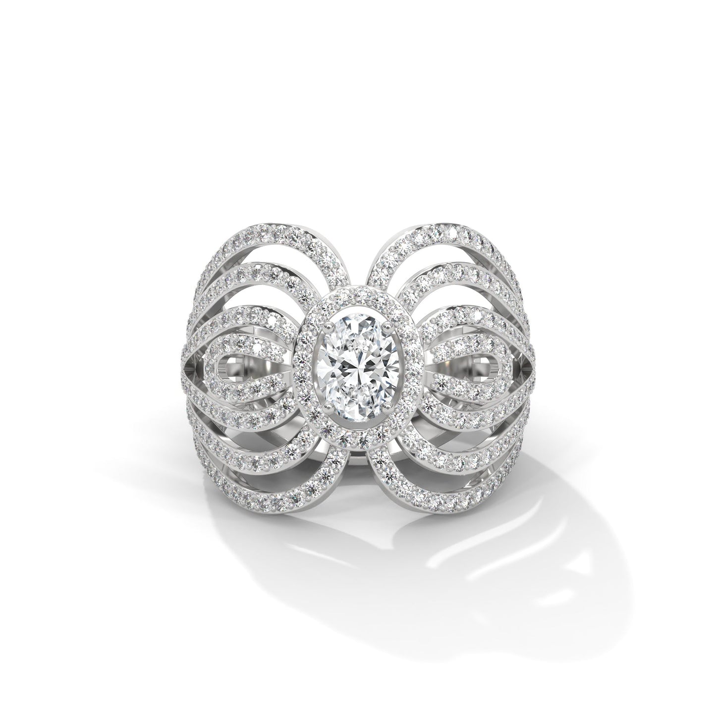 Aurelia 1.74 CTW Oval & Round Lab-Grown Diamond Ring