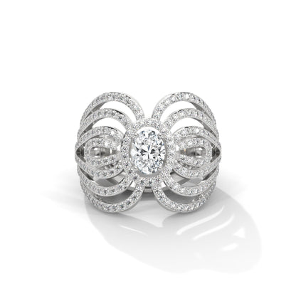 Aurelia 1.74 CTW Oval & Round Lab-Grown Diamond Ring