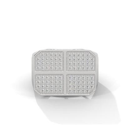Legacy 0.92 CTW Round Lab-Grown Diamond Quad-Panel Men's Ring