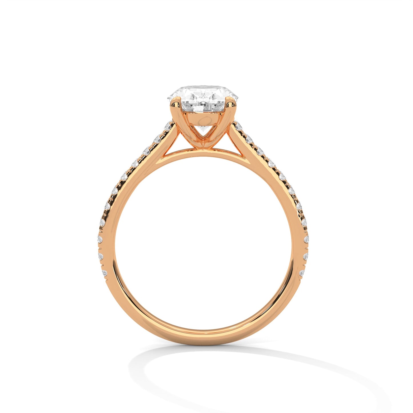 Celestial Grace 1 CT Oval-Cut Lab Grown Diamond Pave Ring | 1.22 CTW