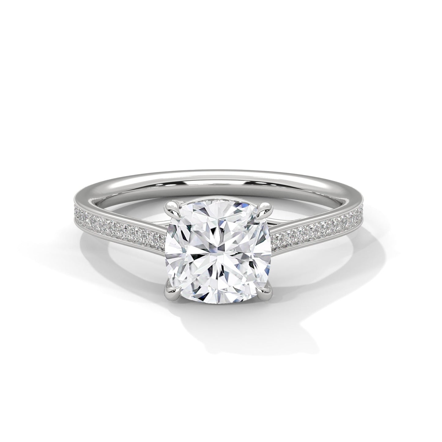 Yelara Glow 3 CT Cushion-Cut Lab Grown Diamond Pave Ring | 3.12 CTW