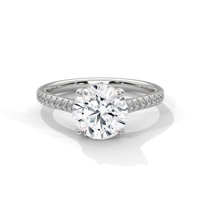 Lustrous Grace 1 CT Round-Cut Lab Grown Diamond Pave Ring | 1.22 CTW