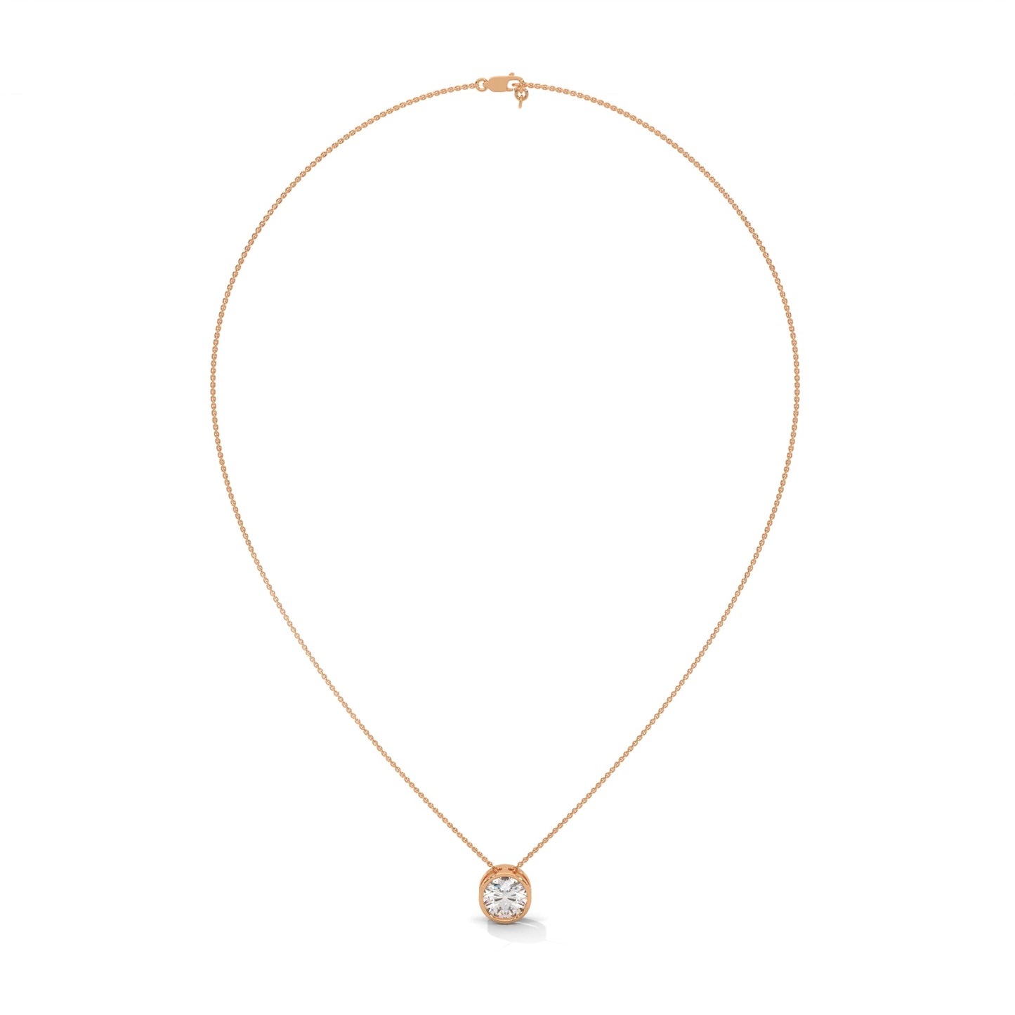 Eclipse Radiance Round-Cut Diamond Pendant Necklace 2.00ct | 14K Gold |16”&18” Chain