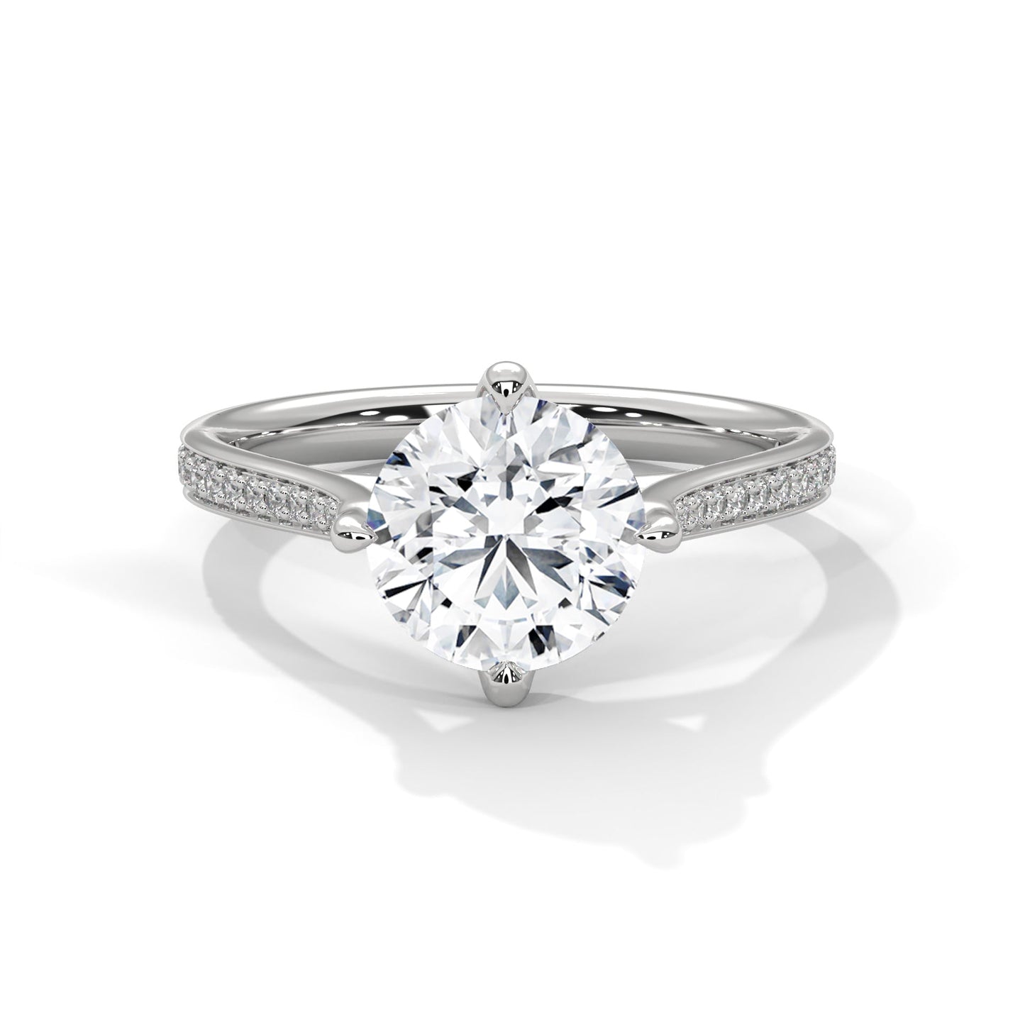 Graceful Spark 1.5 CT Round-Cut Lab Grown Diamond Pave Ring | 1.68 CTW