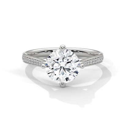 Graceful Spark 1.5 CT Round-Cut Lab Grown Diamond Pave Ring | 1.68 CTW
